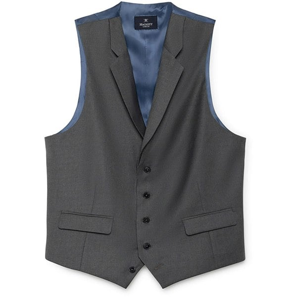Hackett Men's Hackett, Mayfair Flannel Pow Waistcoat in Black & White