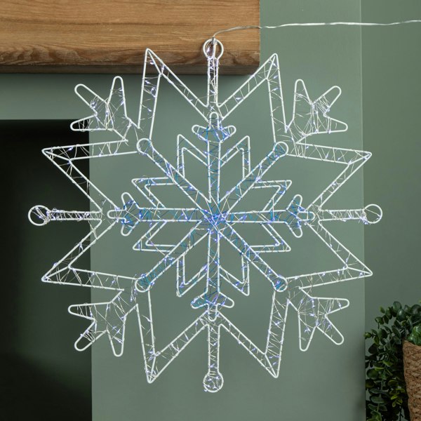 Samuel Alexander 52cm Light up Christmas Snowflake Dewdrop Silhouette with Twinkling LEDs