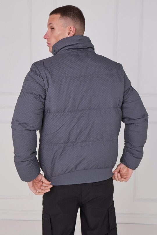 Quilted Puffer Jacket – Zip & Button Fasten