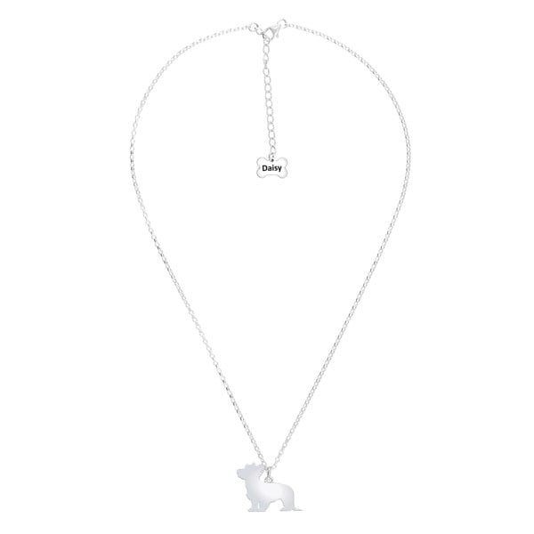 Skye Terrier Silhouette Silver Necklace - Personalised - MYLEE London
