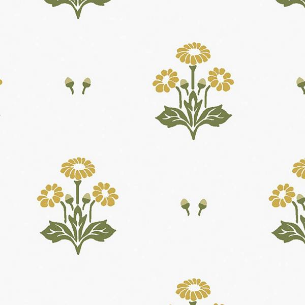 Laura Ashley Harthill Daisy Ochre Yellow wallpaper