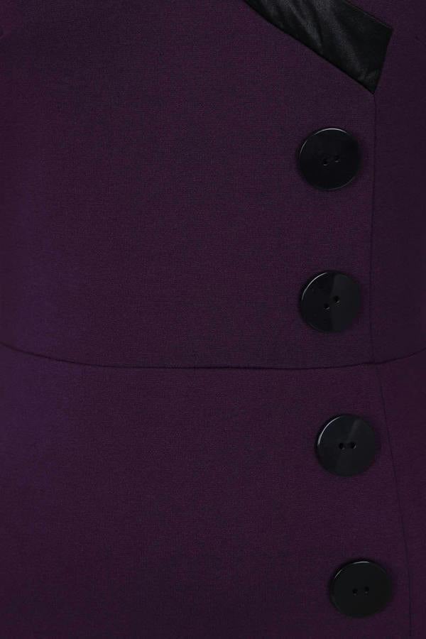 HotSquash 50s Silky Trimmed Button Wiggle Dress