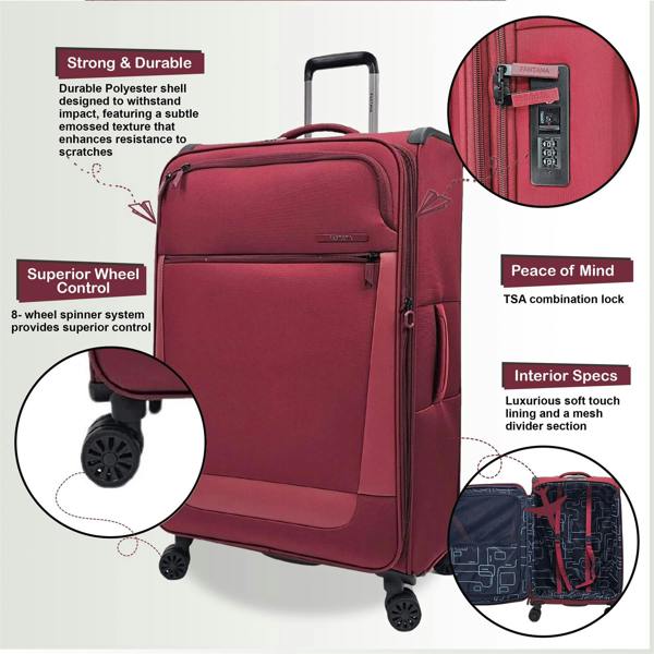 Eagle Luggage Lightweight  4 Wheel Luggage Suitcase