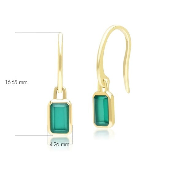 Gemondo Classic Baguette Chalcedony Drop Earrings in 9ct Yellow Gold