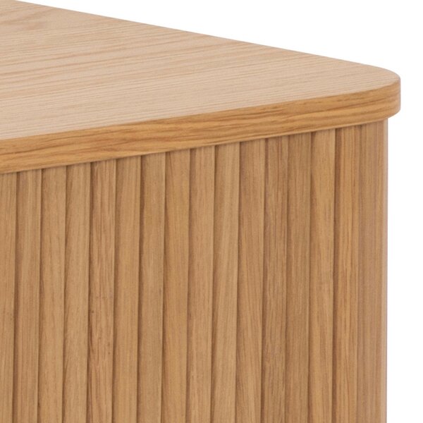 Wyld Haus Copenhagen Natural Oak Wood Etched TV Unit 2 Tambour Doors