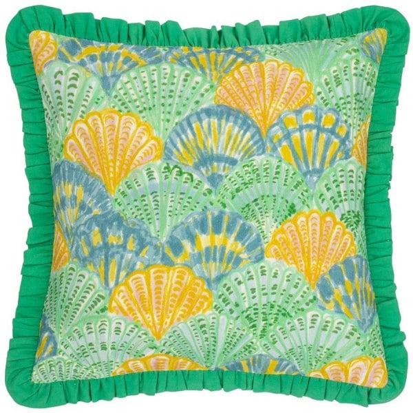 Furn Frill Clamshell Cushion Cover - Green