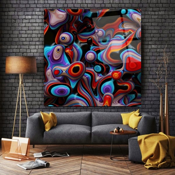 Artchi Colorful Abstract Glass Wall Art