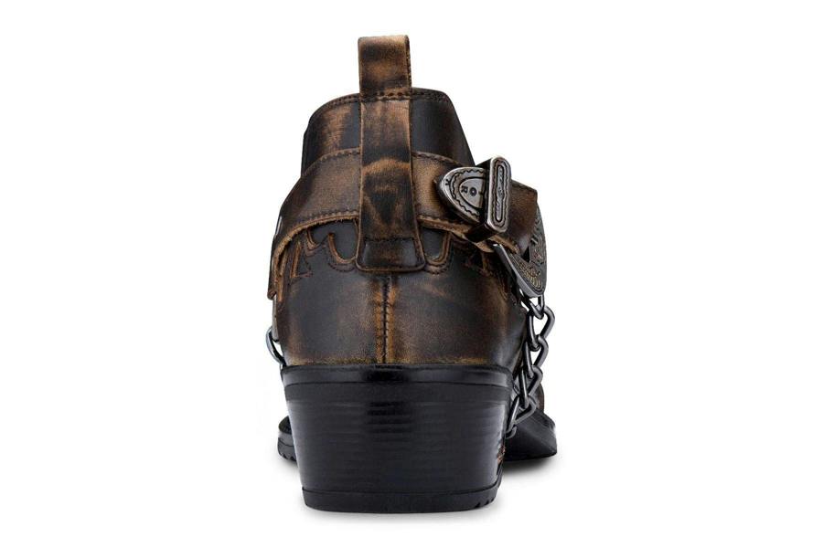 Infinity Leather Men’S Brown Croc Leather Winklepicker Studded Western Biker Boots