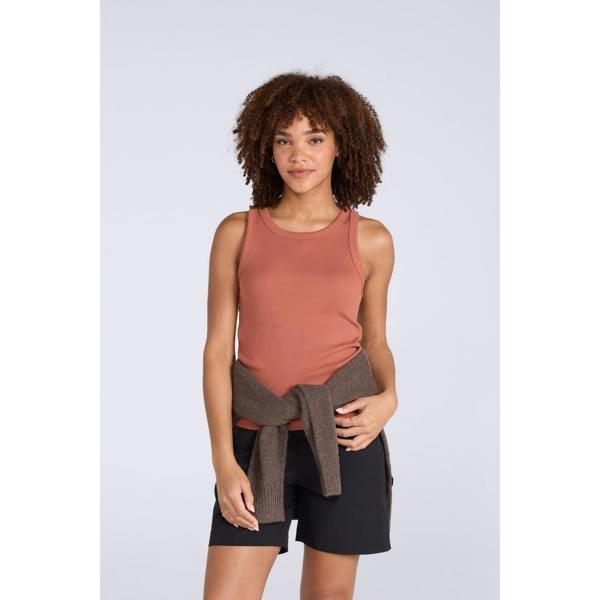 Animal Womens/Ladies Ribbed Organic Tank Top - Rust - 