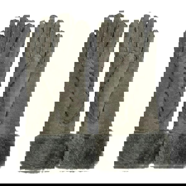 Infinity Leather Women's Plush Shearling Cuff Suede Genuine Leather Gloves