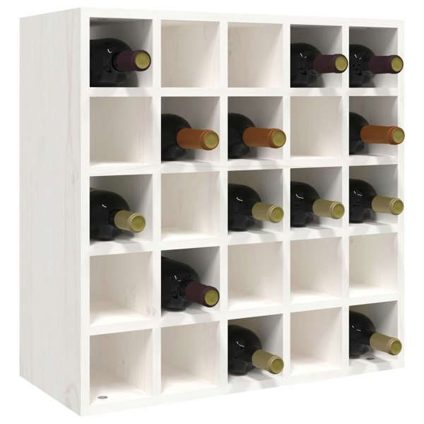 Berkfield Wine Cabinet White 56x25x56 cm Solid Wood Pine