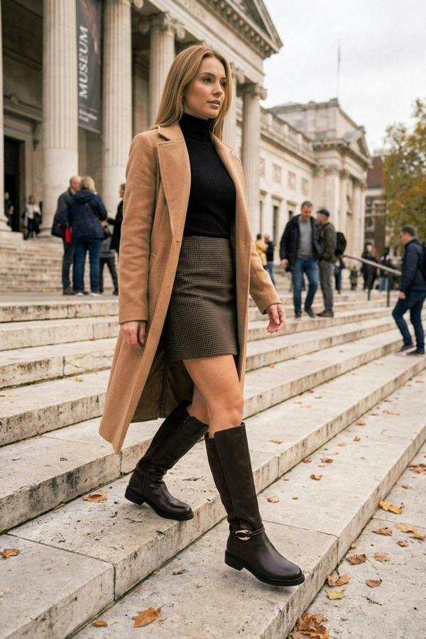 Saoirse Knee High Boots - Brown