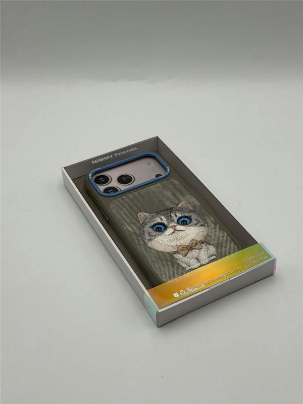 Nimmy Friends Nimmy Big Eye Cute Pet Silver Shaded Cat Case with MagSafe for iPhone 17 Pro Max 6.9" Grey Blue - N-XDY-IP17-PRO-MAX-023