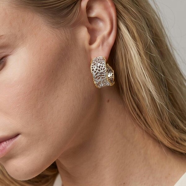 Uchi & Soto Kin Mixed Metal Filigree Hoops