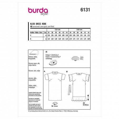 Burda Sewing Pattern 6131 Dresses For Women, 34 to 44 - Easy