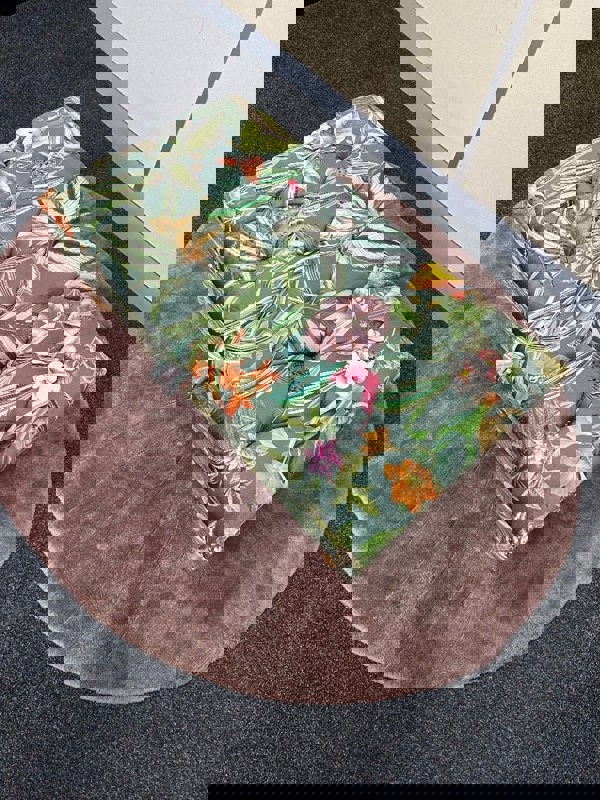 Green Floral Soft Vevet coffee table Ottoman Storage | premium Patterned Footstool Pouffe| - ISTOOLS