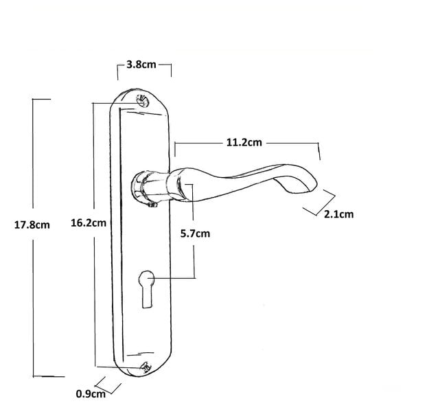 EDH Door Hardware Cadenza Door Handles on Backplate Chrome Scroll Lock Handle