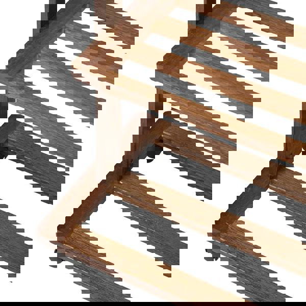 Living and Home Bamboo Rolling Clothes Garment Rack with 2-tier Shelves & Wheels - Brown