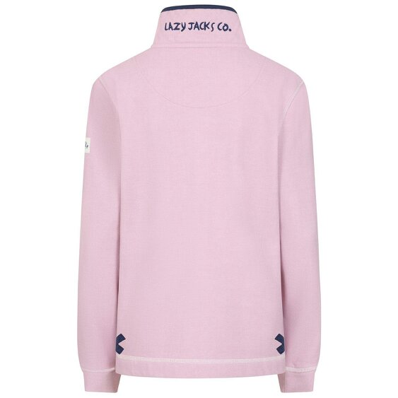 Lazy Jacks LJ301 - Pique Button Neck Sweatshirt - Pink