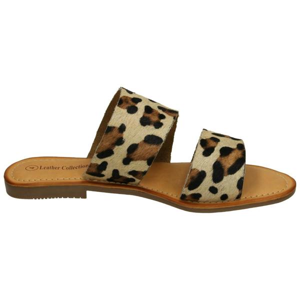 Leather Collection Ladies Leather Collection Double Strap Mules F00234