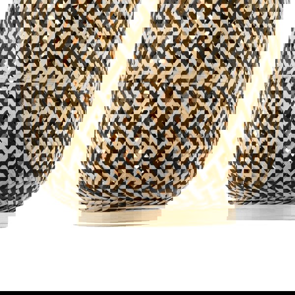 Handmade Natural Brown and Black Two Tone Rattan Pendant Light Shade Image 4