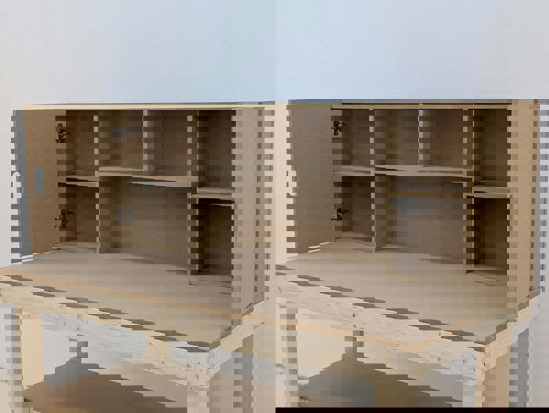 Arbor Garden Solutions Wooden MDF top workbench with cupboard back panel and base shelf