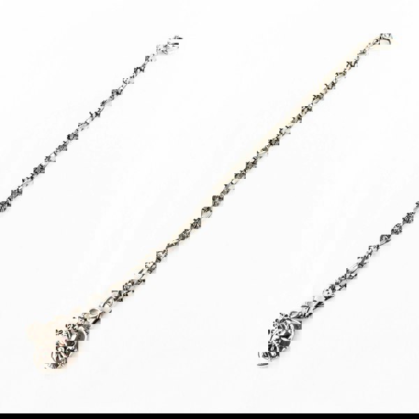 Alexander McQueen double strand bracelet in a dark silver tone metal