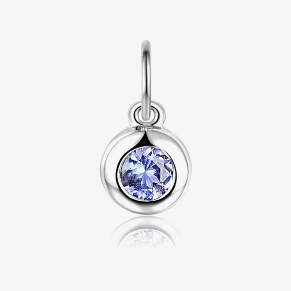 T. H. Baker 9ct White Gold 0.17ct Tanzanite Birthstone Bubble Charm NTCH409TZ-9WG