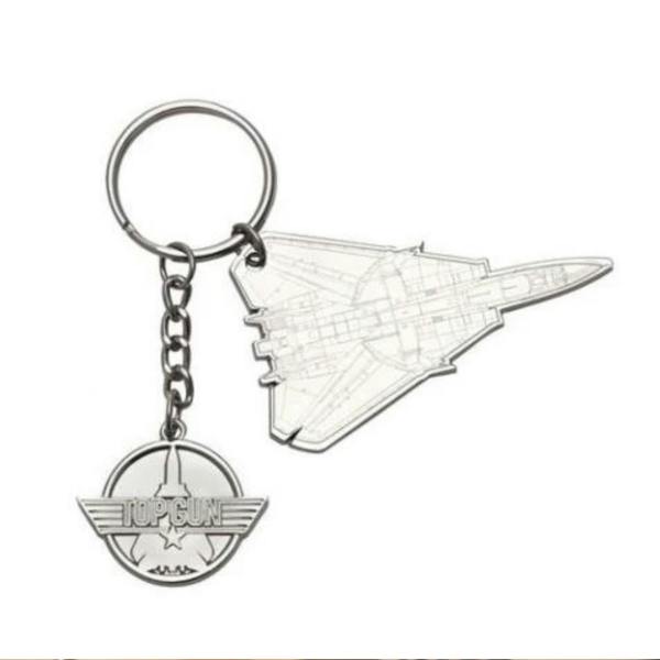 Widdop & Co Top Gun Metal Fighter Jet Keyring Silver