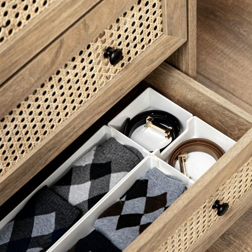 Wyld Haus Mohetak Wood and Rattan 4 Drawer Storage Chest