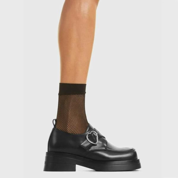 Lamoda Make Me Black PU Platform Shoes Comfortable Stylish Everyday Wear