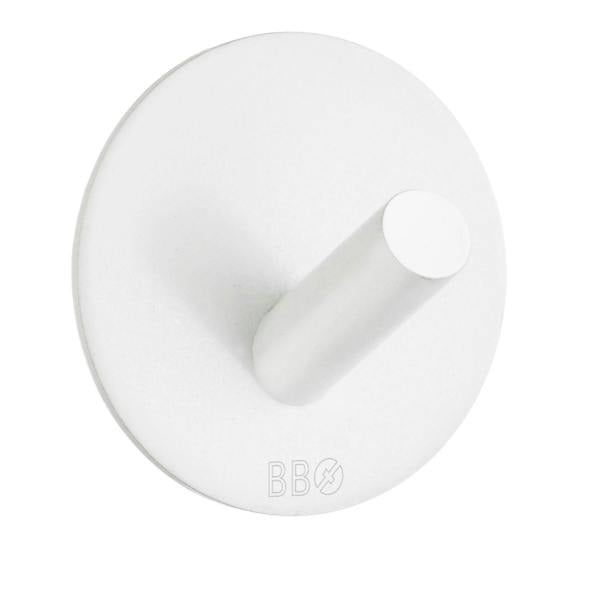 White stainless steel single towel hook