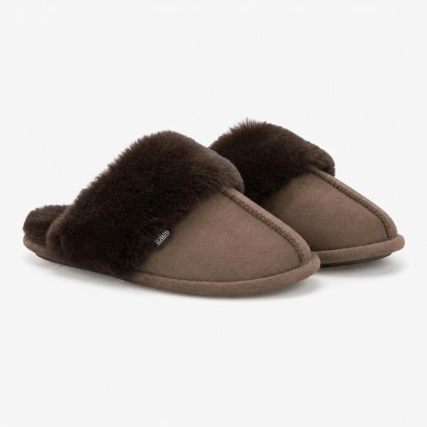 Totes VELOUR MULE Slippers   in  Brown
