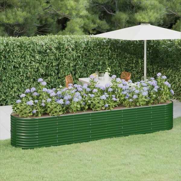 Berkfield Garden Raised Bed Powder-coated Steel 368x80x68 cm Green