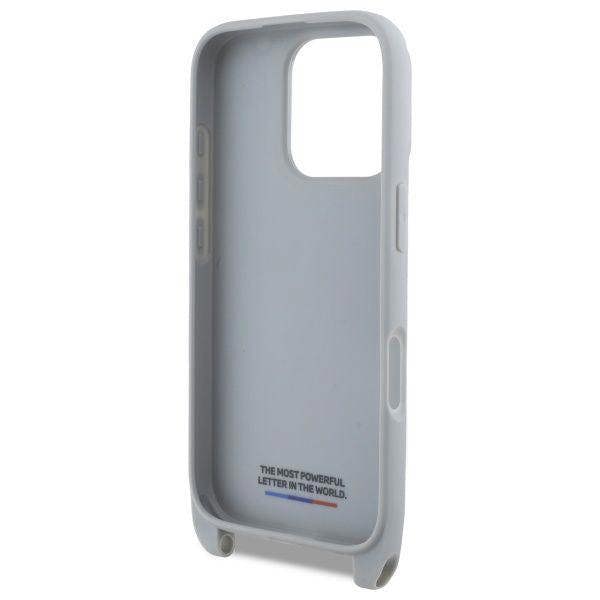 BMW M Series Carbon Stripe & Strap Case for iPhone 16 Pro Max 6.9" Grey - BMHCP16X23PSCCG