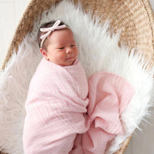 Lulujo - Cotton Swaddle - Strawberry & Pink - 2 Pack