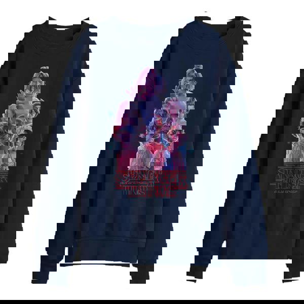 Stranger Things Childrens/Kids Glow Group Sweatshirt - Navy