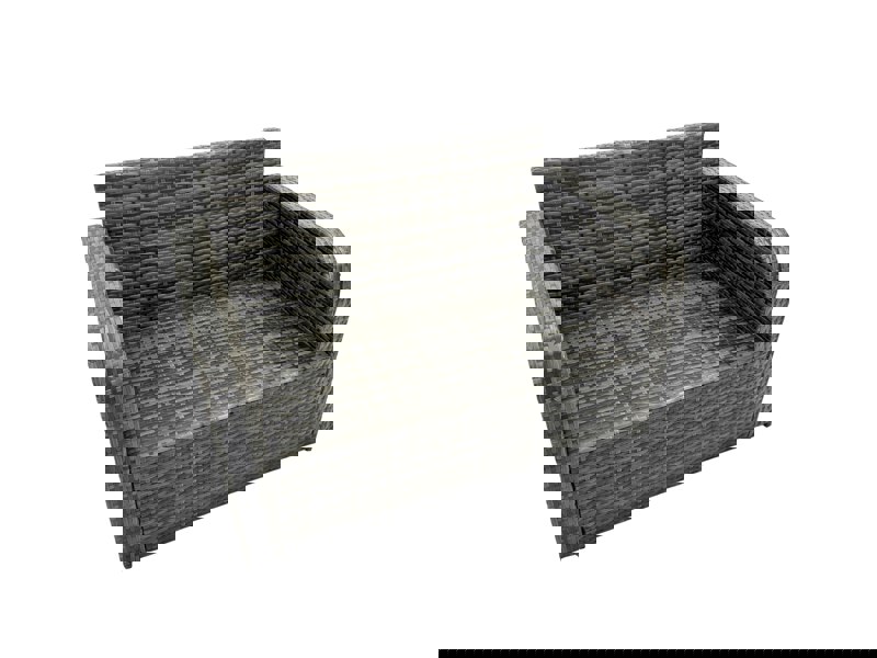 Fimous 7 seater Patio Gas Firpit Dining Table Sofa Sets Rattan Garden Furniture Dining Set with 2 Big Stools Dark Grey Mixed