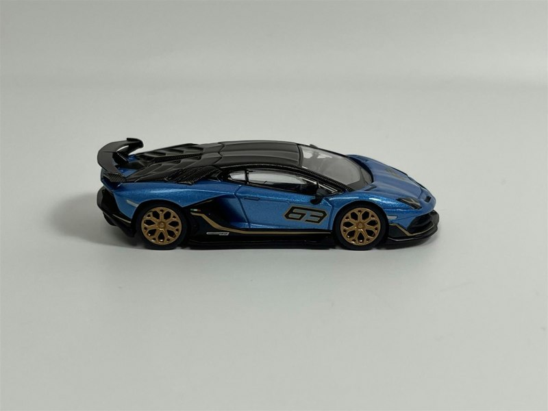 Mini GT Lamborghini Aventador SVJ 63 Blu Aegir RHD 1:64 Scale MGT00784R