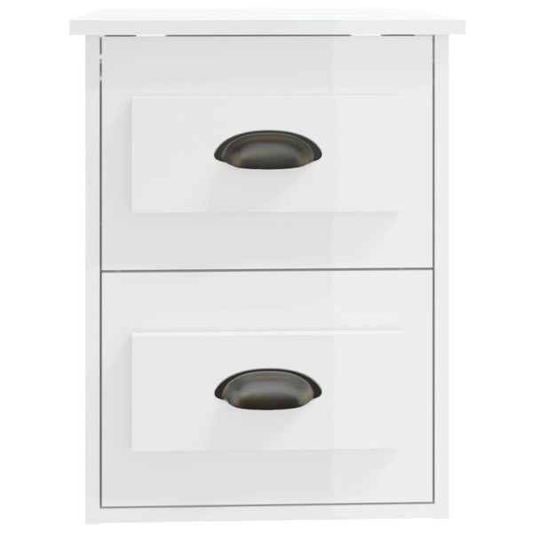 Berkfield Wall-mounted Bedside Cabinets 2 pcs High Gloss White 41.5x36x53cm