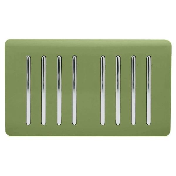 Trendi Switch 8 Gang 1 or 2 Way Light Switch in Moss Green