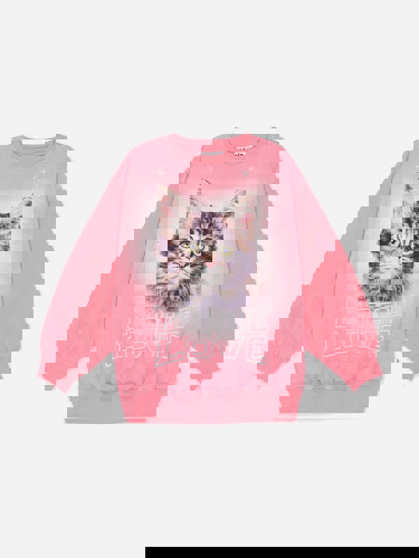 Molo Girls Be Happy Sweatshirt in Pink