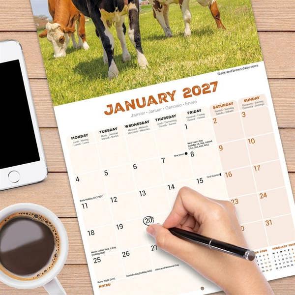 Cows Calendar 2027, Wall Calendars, Month To View, Animals, Gift