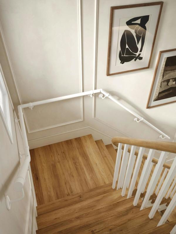 Handrails Direct Edstone Matt White Quarter Landing Handrail