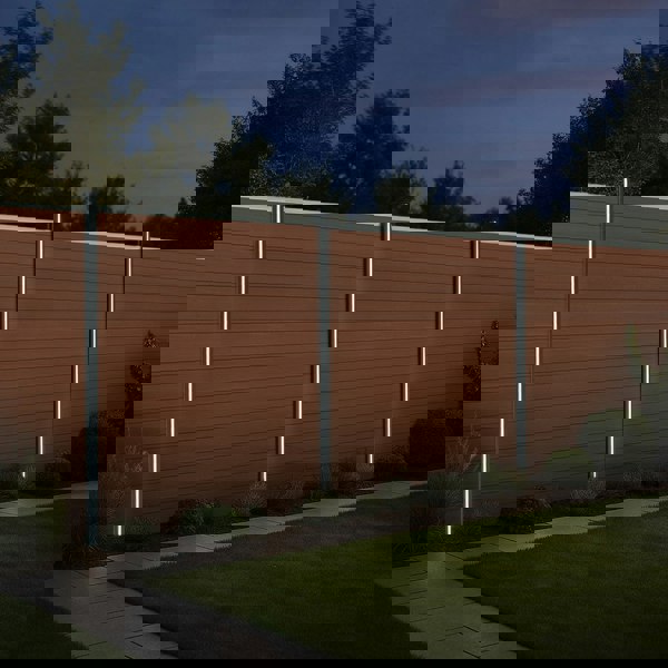 Monstershop Composite Fence Panel & LED Posts x 2 - Brown