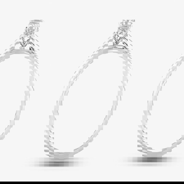 T. H. Baker Platinum 0.26ct Asscher Cut Diamond Solitaire Ring ASSCHER