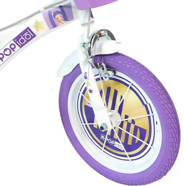 Dino Bikes K-Pop Idol 16in Kids Bike - White/Purple
