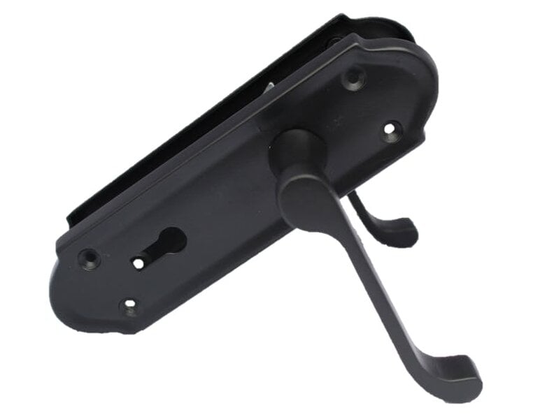 EDH Door Hardware Askworth Door Handle Set – Matt Black Internal Lock Door Handles 170mm x 48mm