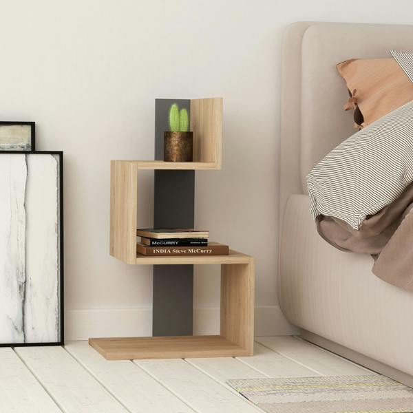 Decortie Rosie Modern 3 Tier Side Table with Storage Multipurpose End Table 72cm