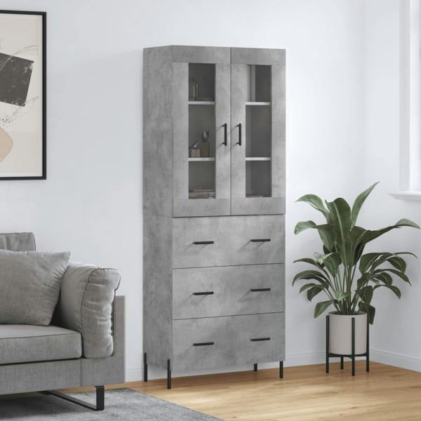 Berkfield Highboard Concrete Grey 69.5x34x180 cm Engineered Wood